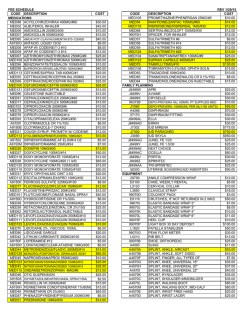 fee schedule