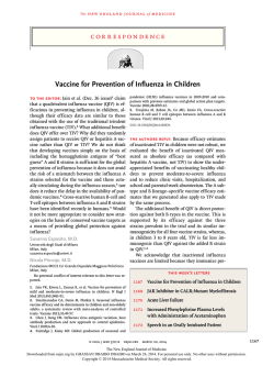 Vaccine for Prevention of Influenza in Children