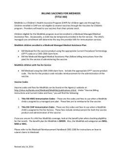 billing vaccines for medikids - Agency for Health Care Administration